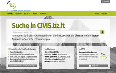 Das neue Südtiroler Bürgernetz CIVIS ist ab dem 15. Oktober 2018 online./Foto LPA