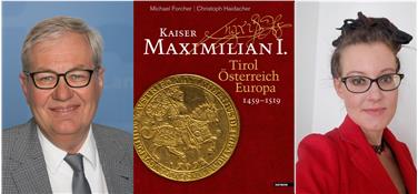 Der Bildband "Maximilian I." wird am 11. April in der Teßmann vorgestellt, im Bild die Referenten Haidacher und Denicolò