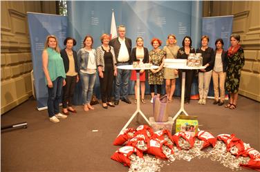 Foto di gruppo al termine della conferenza stampa Foto: USP/Ulrike Griesser
