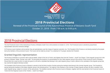 La novità del 2018: informazioni sulle elezioni provinciali anche in lingua inglese