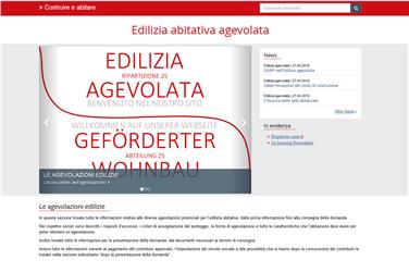La homepage del nuovo portale web sull'edilizia abitativa agevolata