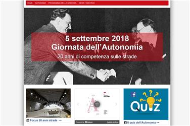 La homepage del portale dedicato alla giornata dell'autonomia