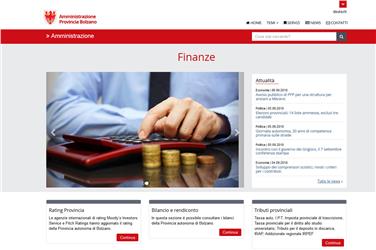 La homepage del nuovo portale web dedicato al tema delle finanze