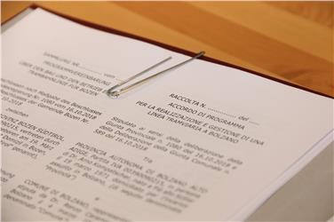 Firmato l'accordo di programma per il nuovo tram di Bolzano (Foto USP/rc)
