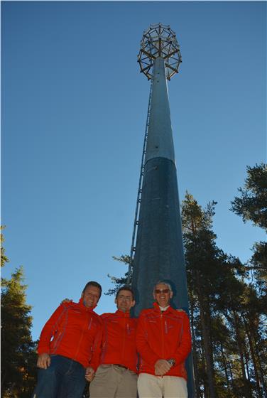 Lavori in corso per l'impianto di Laion: il sopralluogo dei vertici RAS con Georg Plattner, Peter Silbernagl e Johann Silbernagl (Foto USP)
