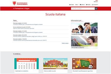 La homepage del nuovo portale web sulla scuola italiana