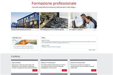 La homepage del nuovo portale dedicato alla formazione professionale