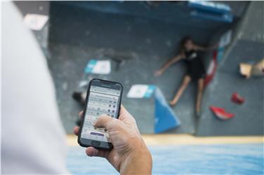 L'app utilizzata su un telefono cellulare durante una gara. Foto: Vertical Life