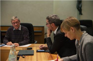 Arno Kompatscher a colloquio con il presidente dei Sudtirolesi nel mondo, Erich Achmüller (Foto USP/Barbara Franzelin)