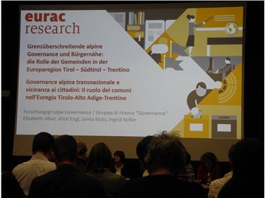 Convegno dell'Euregio all'Eurac sulla collaborazione transfrontaliera dei Comuni Foto: USP/Armin Gluderer