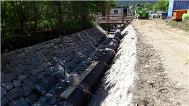 Il rio San Silvestro è stato deviato in tubazioni per consentire l'esecuzione degli interventi  (Foto: Agenzia protezione civile)