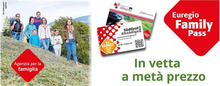 In vetta a metà prezzo: ecco lo slogan per gli sconti sugli impianti di risalita riservati ai possessori dell'Euregio FamilyPass