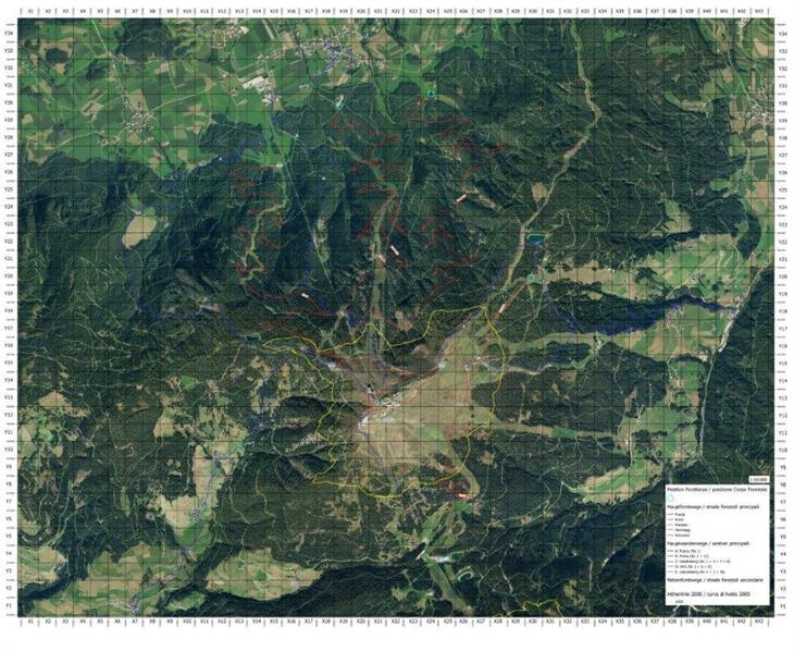La mappa della zona di Plan de Corones: la linea gialla delimita la zona sopra i 2.000 metri dove vigono misure di sicurezza rafforzate. Fonte: USP