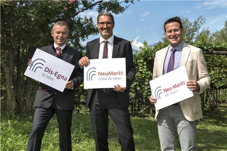 Conto alla rovescia per la festa dell'Euregio: (da sx) von Ach, Kompatscher, Pichler (foto USP/Peter Daldos)