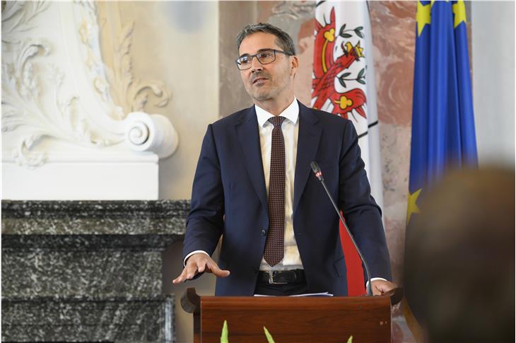 L'intervento del presidente Kompatscher a Innsbruck  (Foto Land Tirol/Berger)