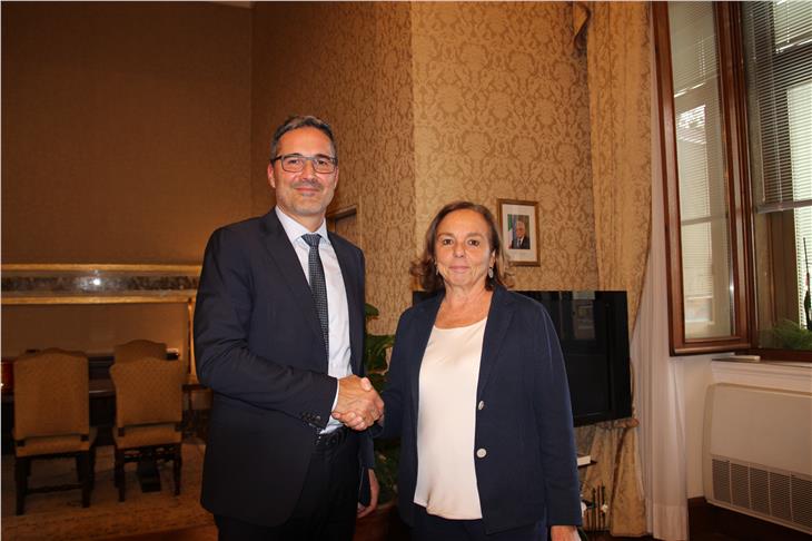 Il presidente Arno Kompatscher con la ministra Lamorgese (Foto ASP/Katharina Tasser)