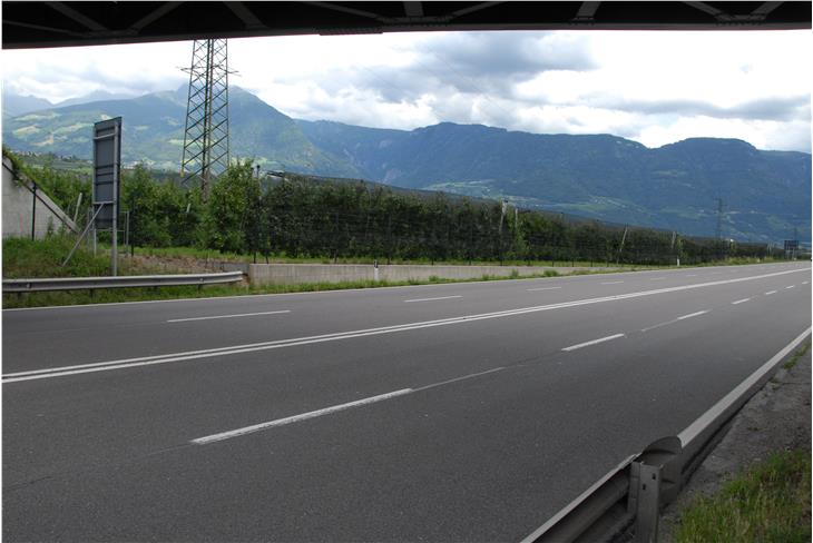 A Lagundo verrà ampliata la superstrada Merano-Bolzano (Foto: ASP)