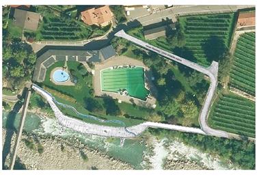 La Provincia su iniziativa dell’assessore Bessone cede a titolo gratuito al Comune di Lagundo un'area lungo il fiume Adige per l’ampliamento della piscina pubblica (Foto: ASP)