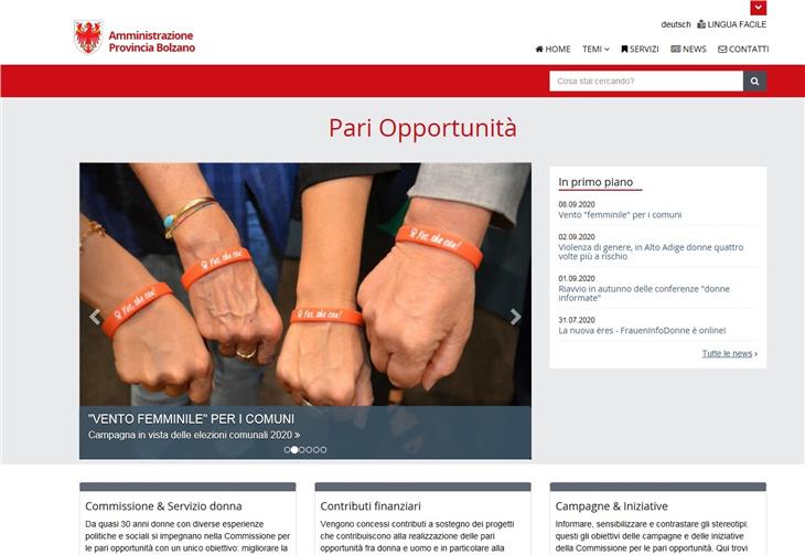 Nuove rubriche disponibili sul portale online delle pari opportunità per le donne. (Foto: ASP/Ufficio donne)