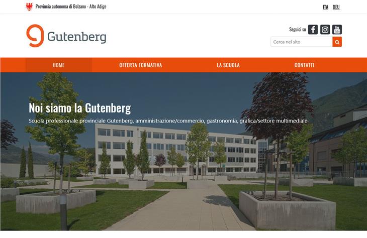 Il sito della scuola Gutenberg (Foto ASP)