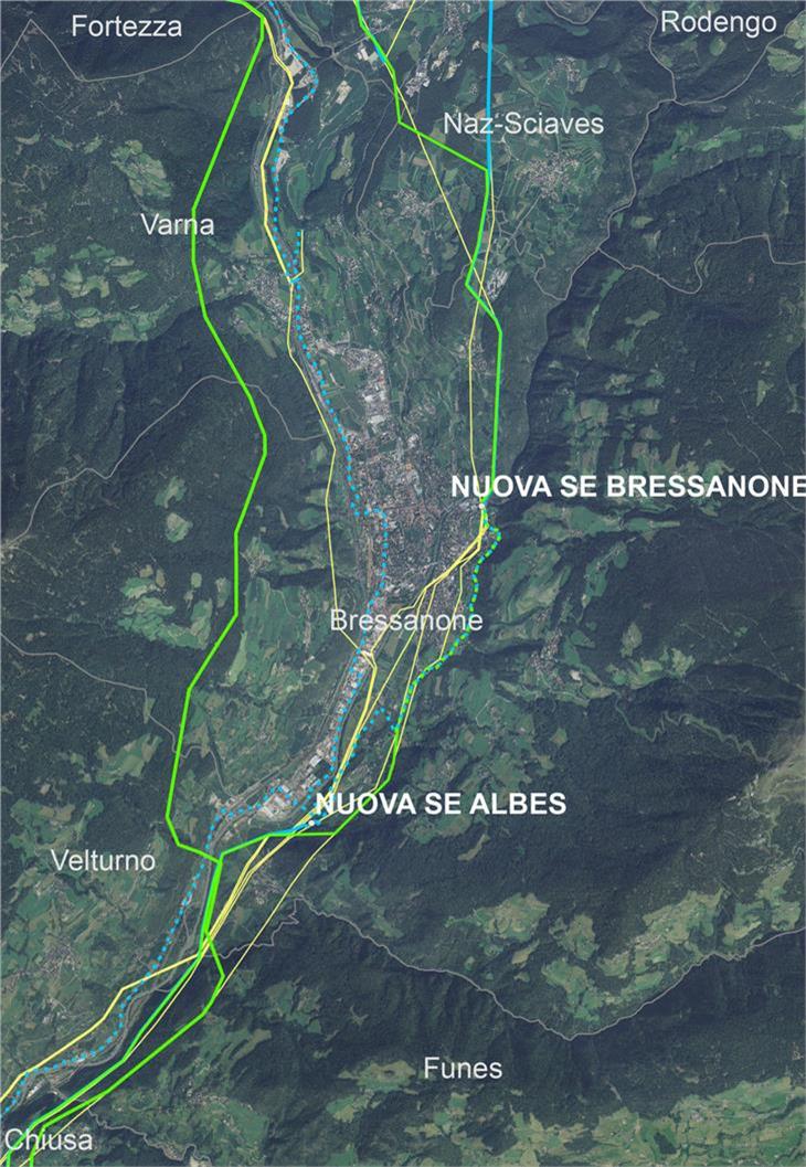 Presentate le fasce di fattibilità del progetto della rete alta tensione in Val d’Isarco, lungo le quali si sta elaborando il progetto definitivo.  (Foto Terna)