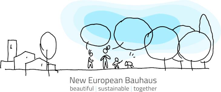 L'evento di apertura del Nuovo Bauhaus Europeo delle montagne si svolgerà giovedì 8 luglio, alle ore 9, presso il NOI Techpark, in via Volta 13, a Bolzano e potrà essere seguito online (Foto: il logo del NEB/ASP)