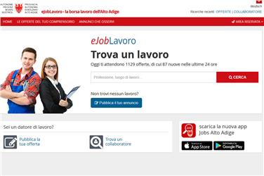 La homepage della nuova Borsalavoro