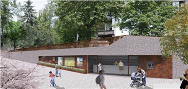 Ecco come sarà la nuova piazza Josef Riehl, a Soprabolzano, una volta terminati i lavori