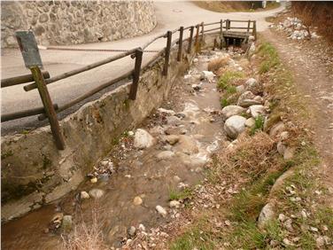 Questo tratto della sorgente Weinberg sarà interessato da interventi di messa in sicurezza idraulica (Foto: USP/AgenziaProtezioneCivile-SistemazioneBaciniMontaniNord)