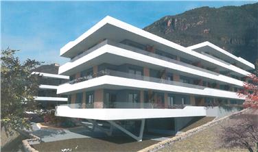 Il rendering del nuovo complesso residenziale dell'IPES ad Aslago/Bolzano. Sorgerà al posto dell'ex Convitto degli apprendisti "San Giuseppe" (Foto: USP/WoBi)