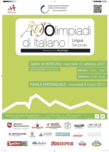 Il manifesto della IV edizione delle Olimpiadi di italiano L2 – Alto Adige