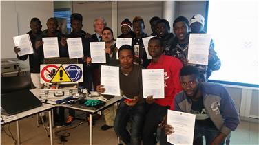 I richiedenti asilo hanno concluso il corso di sicurezza sul lavoro