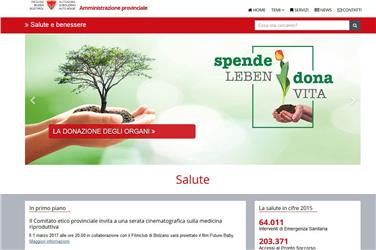 La homepage del nuovo portale dedicato alla salute