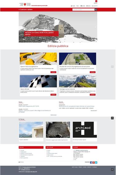 La homepage del nuovo portale web dedicato all'edilizia pubblica