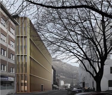 Il rendering dell''edificio destinato a nuova sede della Ripartizione Personale della Provincia in via Renon a Bolzano (Foto: Architetti Associati Guglielmon & Nesto)