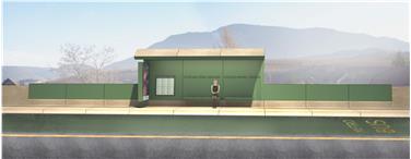 Il rendering delle nuove fermate del Metrobus che collega Bolzano e l'Oltradige