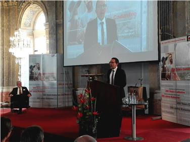 Tommasini alla cerimonia di Vienna: catasto come strumento di pianificazione e bene culturale (FOTO Oliver)