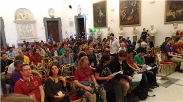 I partecipanti al convegno sul Libre Office in Campidoglio a Roma, dove la Sovrintendenza scolastica italiana ha presentato la propria esperienza Foto Usp