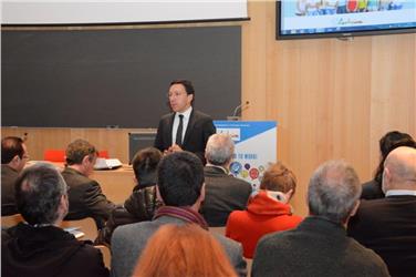 L'assessore Christian Tommasini durante la presentazione del progetto Antoine Foto Usp Diquirico