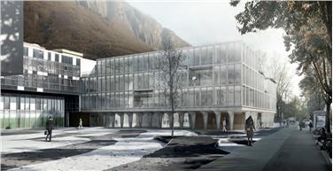Rendering del distretto Bolzano/Oltrisarco-Aslago per il quale nel 2018 verrà indetta la gara d'appalto. Rendering LPA/Arch. Olivieri