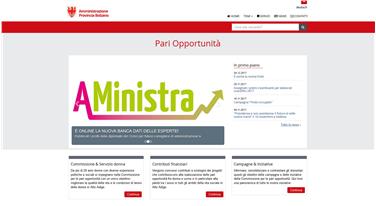 La homepage del nuovo portale dedicato alla Commissione pari opportunità