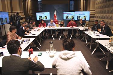 L'incontro di fine anno del presidente Arno Kompatscher con i media locali (Foto USP/rm)