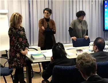 Da sinistra l'ispettrice Carlotte Ranigler, la Sovrintendente Nicoletta Minnei e Luisanna Fiorini del Servizio di valutazione Foto Usp