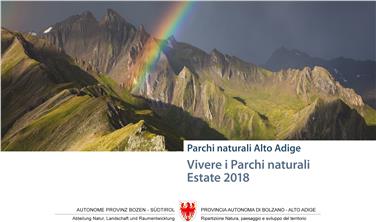 La cover della brochure "Vivere i parchi naturali - Estate 20182