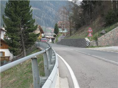 Il tratto della strada di Sarentino interessato dai lavori (Foto USP)