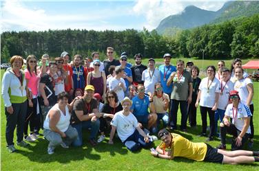 Foto di gruppo con l'assessora Stocker al termine della manifestazione sportiva Foto: USP - Anne Savio